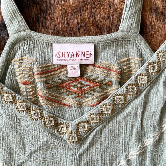 Shyanne Women's Embroidered V-Neck Slate Cami - Picture 3 of 7